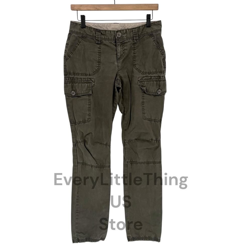 Banana Republic Cargo Pants Womens‎ 4 Straight Leg Stretch Utility Khaki Green